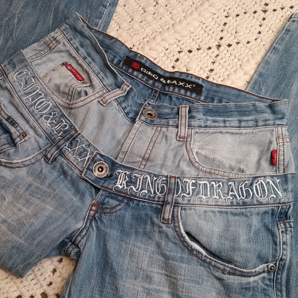 Cipo & Baxx Men's 30x28‎ Jeans Double Waistband Stone Washed Embroidery Designer - Picture 1 of 16